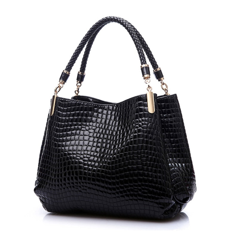 PU Alligator Leather Handbag